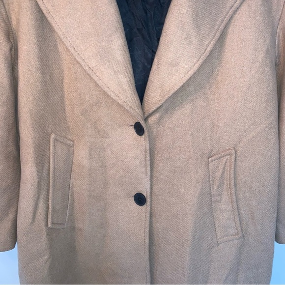 Zara Tan Wool Blend Oversized Coat M - Picture 12 of 16